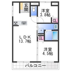 Chainon高石の物件間取画像